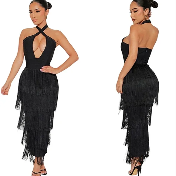 Fashion Nova | Dresses | Fashion Nova Party Girl Bandage Midi Dress |  Poshmark
